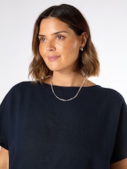 Live Unlimited Blue Linen Seamed Detail Top - Image 2 of 3