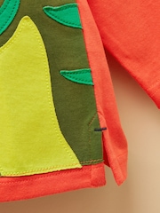 Joules Boys' Orange Long Sleeve Applique Graphic T-Shirt - Image 4 of 5