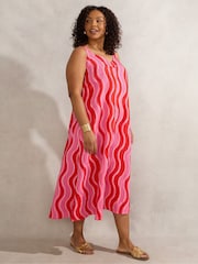 Live Unlimited Pink Swirl Print Midi Dress - Image 1 of 4
