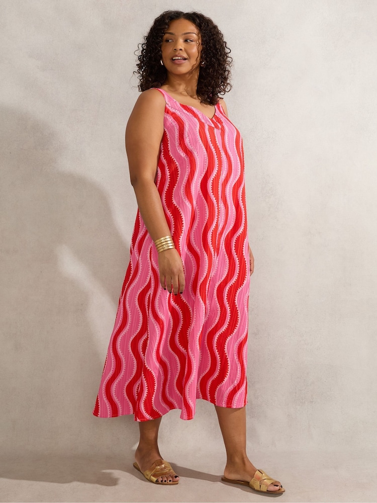 Live Unlimited Pink Swirl Print Midi Dress - Image 1 of 4