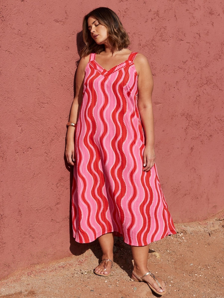 Live Unlimited Pink Swirl Print Midi Dress - Image 1 of 6 Live Unlimited Pink Swirl Print Midi Dress - Image 1 of 6