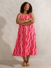 Live Unlimited Pink Swirl Print Midi Dress - Image 2 of 4
