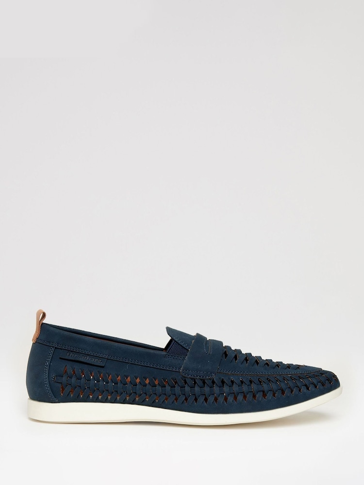 modra - Threadbare Faux Suede Woven Loafers - Slika 1 iz 4