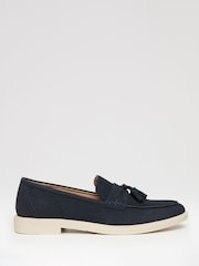 Threadbare Navy Faux Suede Tassel Loafers - Image 1 of 4