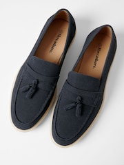 Threadbare Navy Faux Suede Tassel Loafers - Image 2 of 4