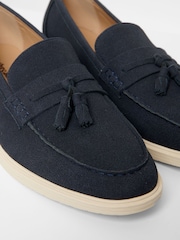 Threadbare Navy Faux Suede Tassel Loafers - Image 3 of 4