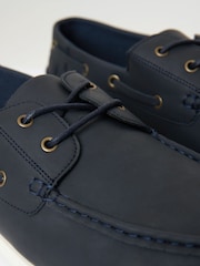 Threadbare Blue Faux Suede Boat Shoes - Image 3 of 4