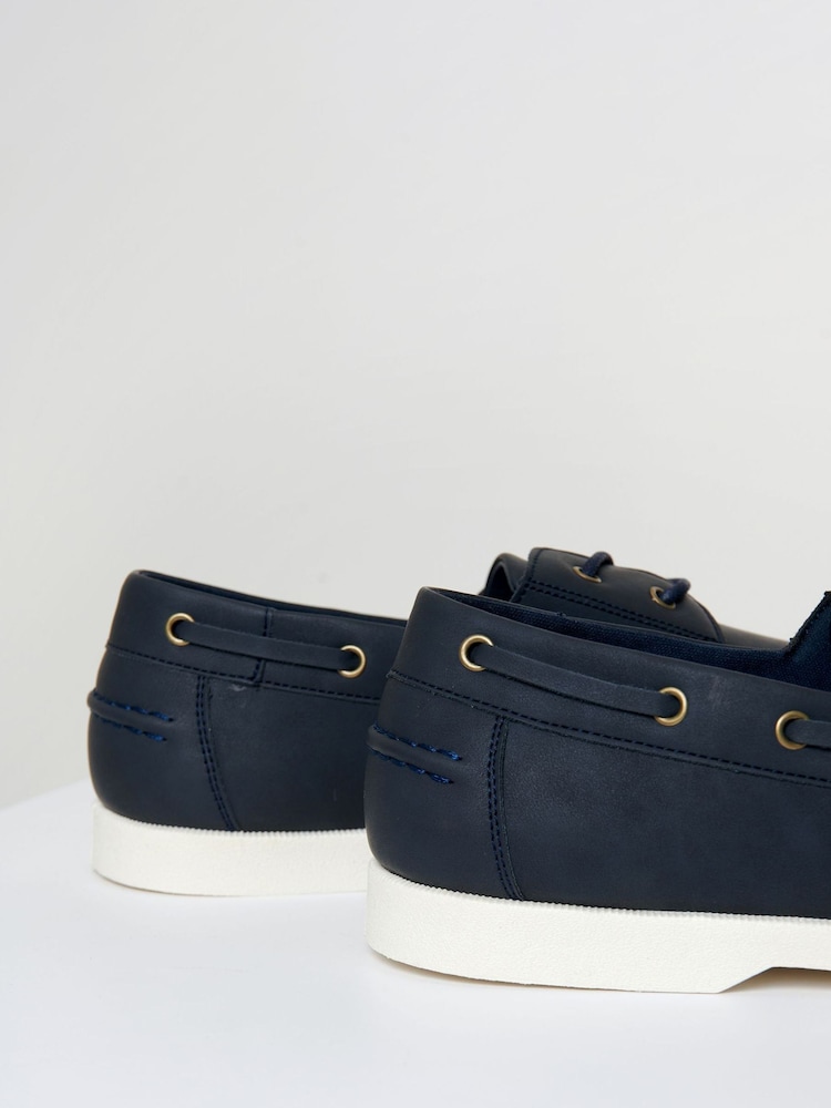 Threadbare Blue Faux Suede Boat Shoes - Image 4 of 4 Threadbare Blue Faux Suede Boat Shoes - Image 4 of 4