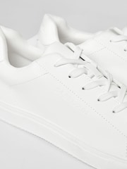 Threadbare White PU Court Trainers - Image 3 of 4