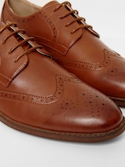 Threadbare Brown Faux Leather Brogues - Image 3 of 4