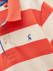 Orange et blanc - Joules Boys' Woody Striped Cotton Polo Shirt - Image 3 de 5