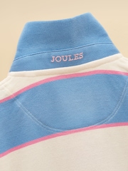 Joules Boys' Woody Pink Striped Cotton Polo Shirt - Image 6 of 6