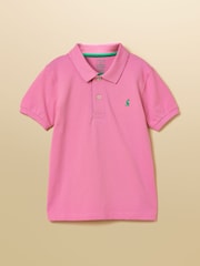 Joules Boys' Woody Pink/Blue Short Sleeve Polo Shirts 2 Pack - Image 3 of 7