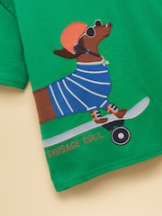 Πράσινο Σκύλος - Κοντομάνικο μπλουζάκι Joules με απλικέ γραφικά Archie για αγόρια - Εικόνα 6 του 8