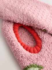 Pink Cherries Print Cosy Footsie Socks 1 Pack - Image 3 of 4