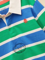 Joules Boys' Green & Blue Long Sleeve Rugby Shirt - Image 3 of 5