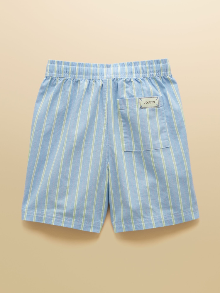 Joules Boys' Hadley Blue Striped Cotton Woven Shorts - Image 2 of 5