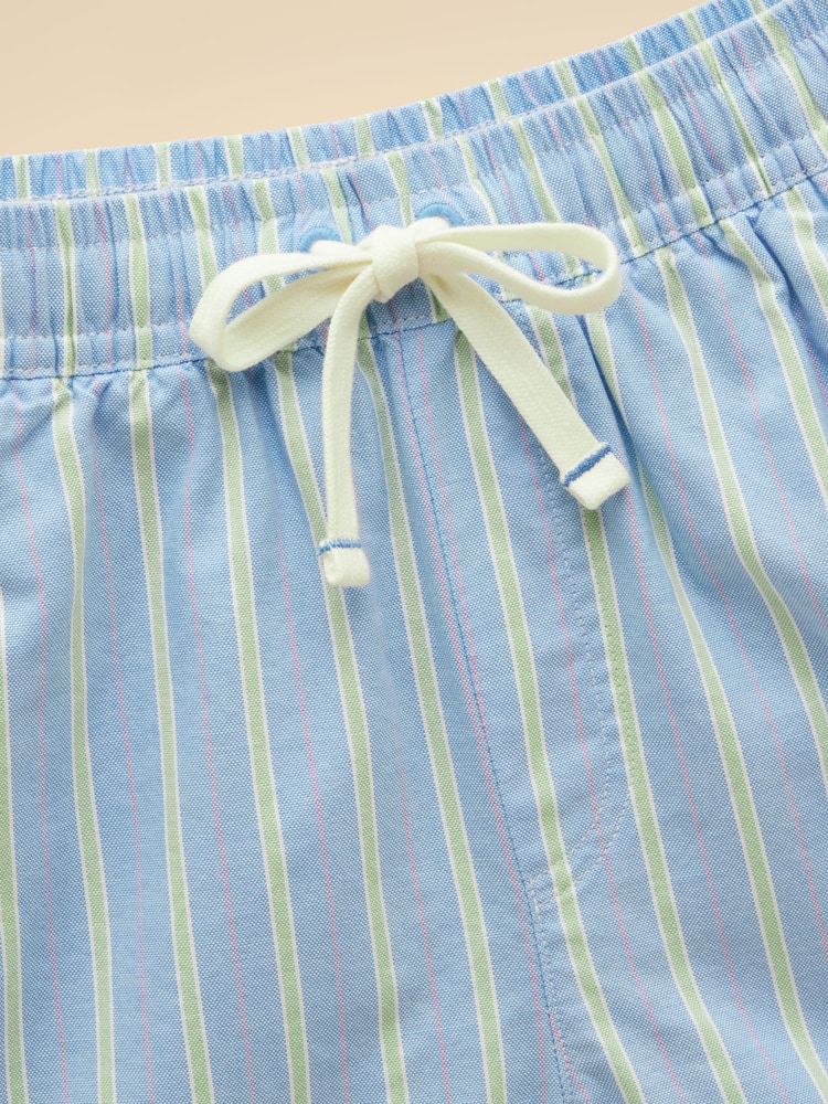 Joules Boys' Hadley Blue Striped Cotton Woven Shorts - Image 5 of 5