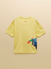 Joules Boys' Archie Yellow Applique Graphic T-Shirt - Image 2 of 5