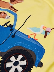 Joules Boys' Archie Yellow Applique Graphic T-Shirt - Image 3 of 5