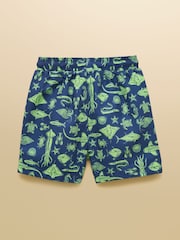 Joules Boys' Blue Printed Swim Shorts - Image 2 of 4