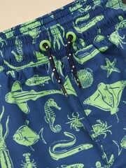 Joules Boys' Ocean Blue Printed Swim Shorts - Image 5 of 5