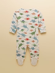 Joules Razamataz Cream Dino Cotton Babygrow - Image 2 of 5