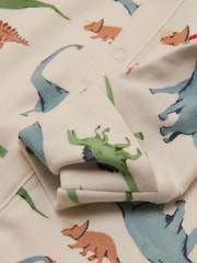 Joules Razamataz Cream Dino Cotton Babygrow - Image 4 of 5