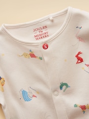 Joules Razamataz Cream Animals Cotton Babygrow - Image 3 of 5