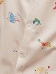 Joules Razamataz Cream Animals Cotton Babygrow - Image 4 of 5
