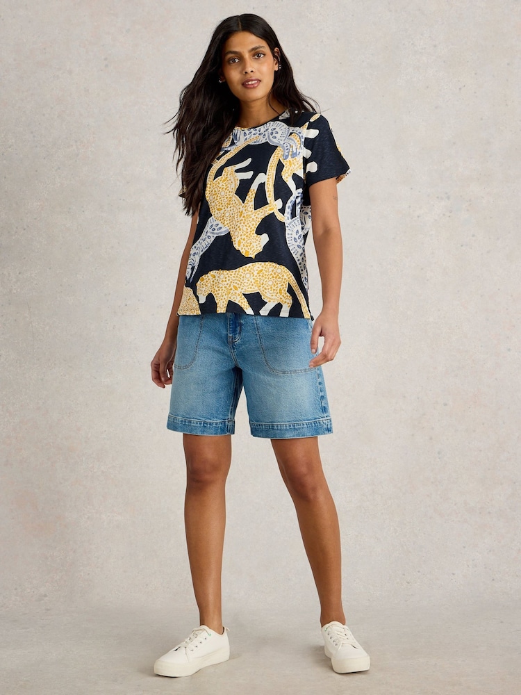 White Stuff Blue 100% Cotton Abbie T-Shirt - Image 1 of 6