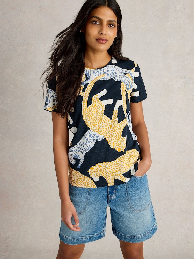 White Stuff Blue 100% Cotton Abbie T-Shirt - Image 4 of 6