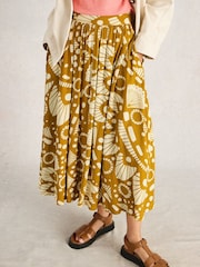 White Stuff Yellow Abigail Midi Skirt - Image 1 of 6