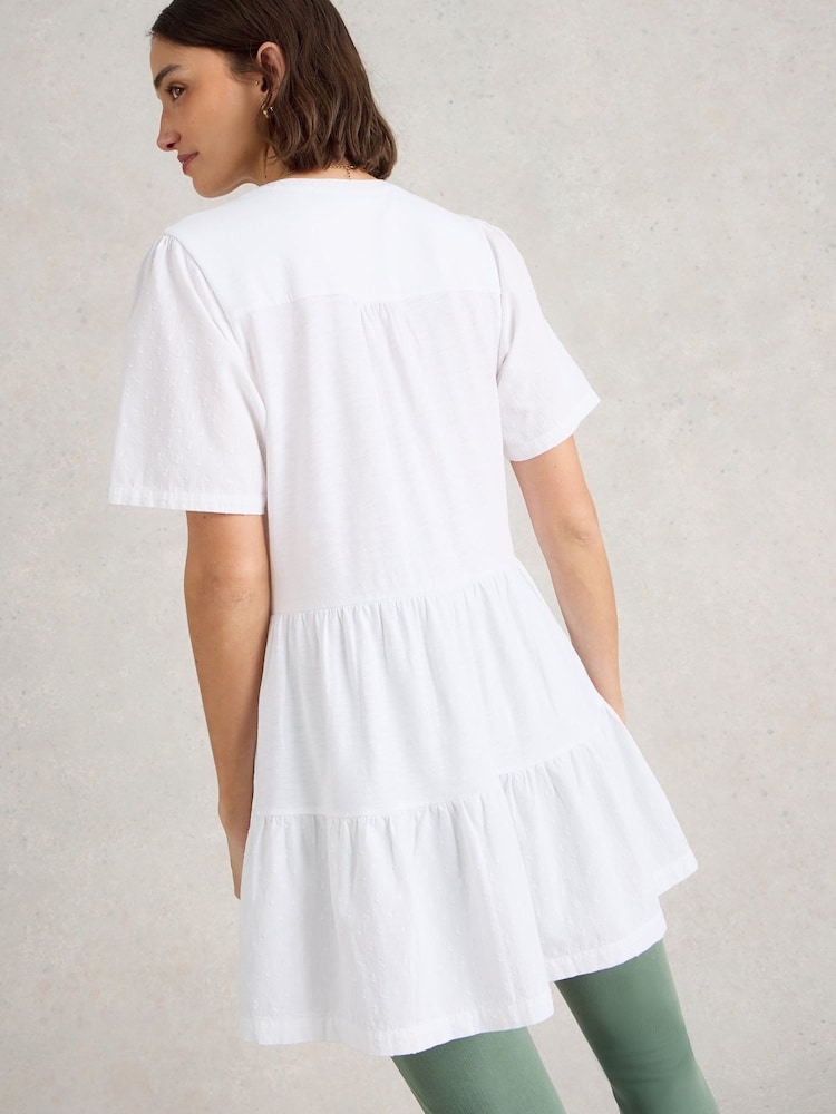 White Stuff White 100% Organic Cotton Maria Mix Tunic - Image 2 of 6