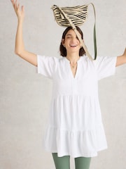 White Stuff White 100% Organic Cotton Maria Mix Tunic - Image 3 of 6