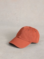 White Stuff Orange 100% Cotton Baseball Cap - Image 1 of 2