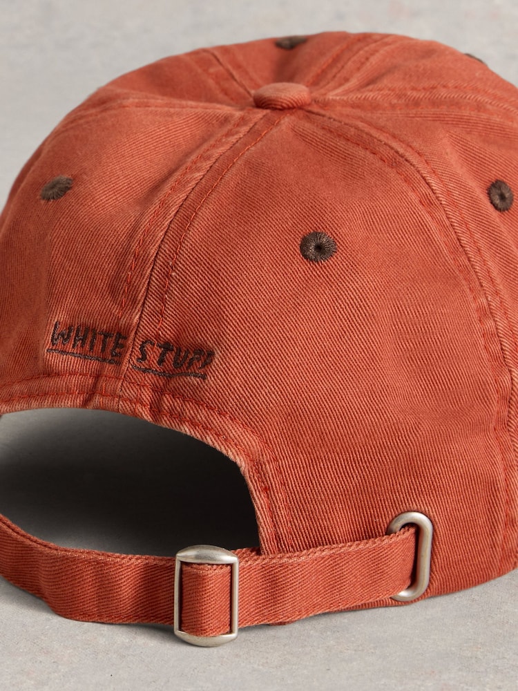 White Stuff Orange 100% Cotton Baseball Cap - Image 2 of 2