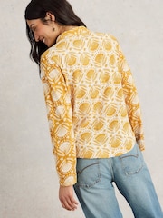 White Stuff Yellow 100% Cotton Annie Jersey Shirt - Image 2 of 6