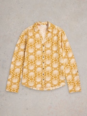 White Stuff Yellow 100% Cotton Annie Jersey Shirt - Image 5 of 6