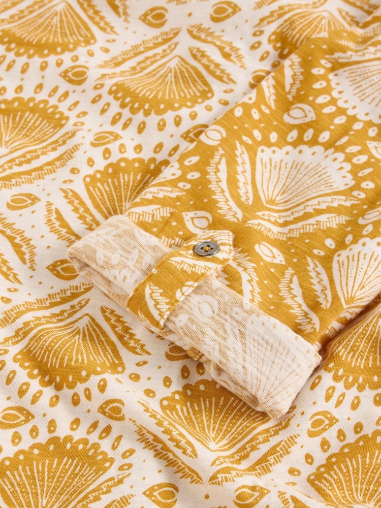 White Stuff Yellow 100% Cotton Annie Jersey Shirt - Image 6 of 6