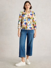 White Stuff White 100% Cotton Annie Jersey Shirt - Image 1 of 6