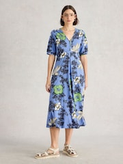 White Stuff BRT BLUE Megan Jersey Dress - Image 1 of 6