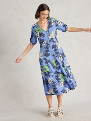 White Stuff BRT BLUE Megan Jersey Dress - Image 3 of 6