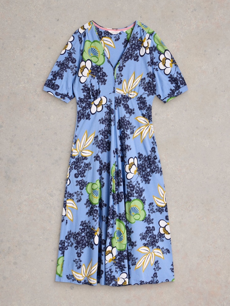 White Stuff BRT BLUE Megan Jersey Dress - Image 5 of 6