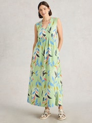 White Stuff Green Archer Jersey Maxi Dress - Image 1 of 6