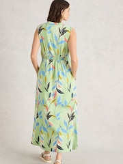 White Stuff Green Archer Jersey Maxi Dress - Image 2 of 6