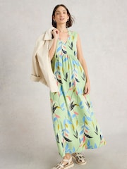 White Stuff Green Archer Jersey Maxi Dress - Image 3 of 6