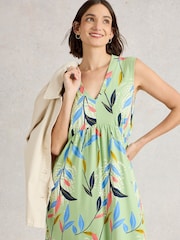 White Stuff Green Archer Jersey Maxi Dress - Image 4 of 6