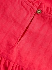 White Stuff Pink Lexi 100% Organic Cotton Broderie Top - Image 6 of 6