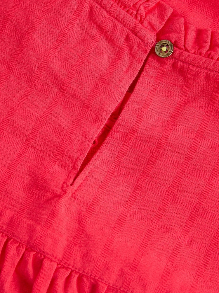 White Stuff Pink Lexi 100% Organic Cotton Broderie Top - Image 6 of 6